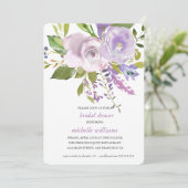 Lila | Chic Lavender Floral Wedding Vrijgezellenfe Kaart (Staand voorkant)