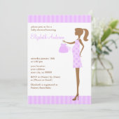 Lila Chic mama om Baby shower te zijn Kaart (Staand voorkant)