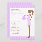 Lila Chic mama om Baby shower te zijn Kaart (Voorkant / Achterkant)