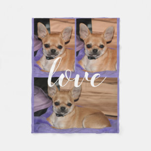 Lila Chihuahua Love Photo Fleece Blanket