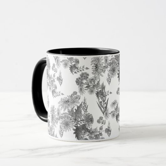 Lila chrysanthema , mok waterverf (Voorkant links)