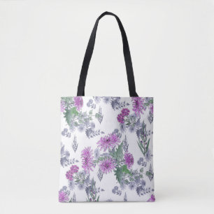 Lila chrysanthema tote bag