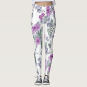 Lila chrysanthema , waterverf leggings (Voorkant)