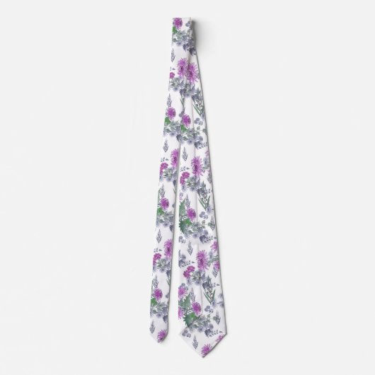 Lila chrysanthema , waterverf stropdas (Achterkant)