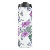 Lila chrysanthema , waterverf thermosbeker (Voorkant)