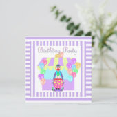 LILA CICRUS THEME STRIPE ARTIJ INVITATIE KAART (Staand voorkant)