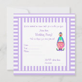 LILA CICRUS THEME STRIPE ARTIJ INVITATIE KAART (Achterkant)