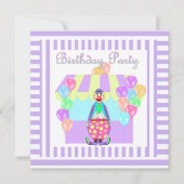 LILA CICRUS THEME STRIPE ARTIJ INVITATIE KAART (Voorkant)