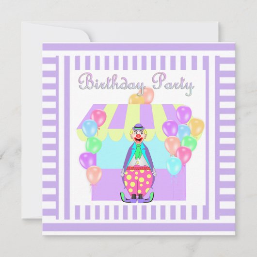 LILA CICRUS THEME STRIPE ARTIJ INVITATIE KAART (Voorkant)