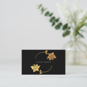 Lila Circles Golden Folie Black Vip Visitekaartje (Staand voorkant)