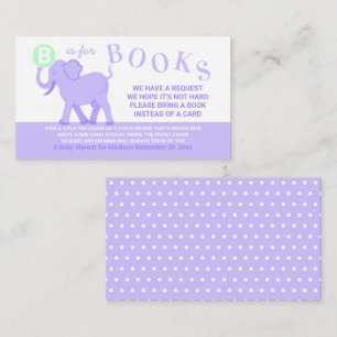 Lila Circus Cute Elephant Request Books for Baby Informatiekaartje