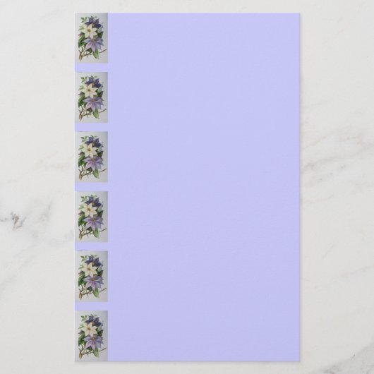 Lila Clematis vijn Acrylverf Briefpapier (Voorkant)