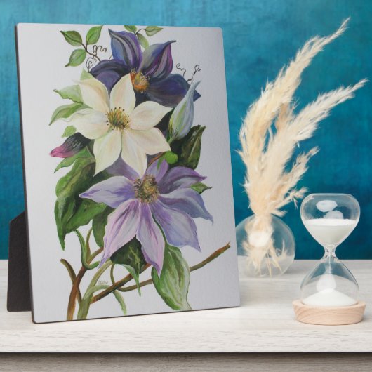 Lila Clematis vijn Acrylverf Fotoplaat (Zijkant)