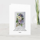 Lila Clematis vijn Acrylverf Kaart (Achterkant)