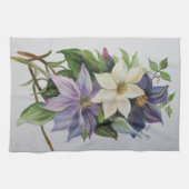 Lila Clematis vijn Acrylverf Theedoek (Horizontaal)