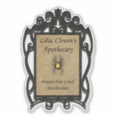 Lila Cloven's Apothecary: Gifvuur Koraal Sticker (Voorkant)