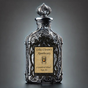 Lila Cloven's Apothecary: Kristalliseerde Bloed A+ Sticker