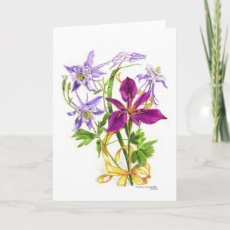 Lila Columbines en Paarse baardloze iris Kaart