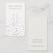 Lila Confetti  Haarklapbeeldscherm voor Waterverf Visitekaartje (Voorkant / Achterkant)