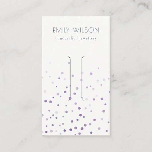 Lila Confetti  Haarklapbeeldscherm voor Waterverf Visitekaartje (Voorkant)