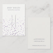 Lila Confetti Haarklapbeeldscherm voor Waterverf Visitekaartje (Voorkant / Achterkant)