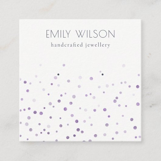 Lila Confetti-staafscherm voor Waterverf Vierkante Visitekaartje (Voorkant)