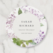 Lila Cottage Tuin Bloemen Bunch Business Bedankjes Labels (Voorkant)