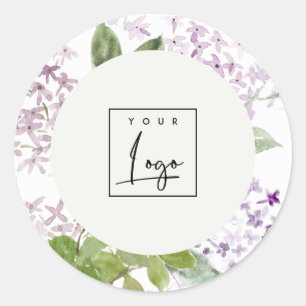 Lila Cottage Tuin Bloemen Bunch Logo Business Ronde Sticker
