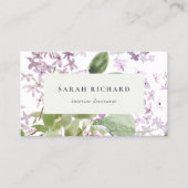 Lila Cottage Tuin Waterverf Bloemen Bunch Visitekaartje (Voorkant)