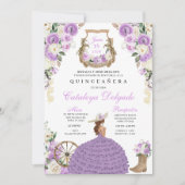 Lila Cowgirl Western Princess Quinceañera Kaart (Voorkant)