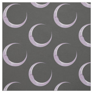 Lila Crescent Moon Fabric Stof