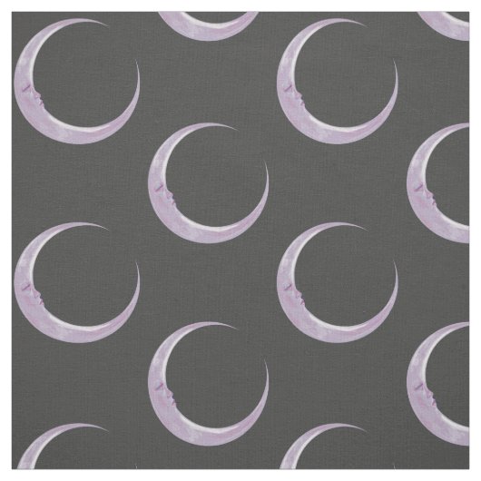 Lila Crescent Moon Fabric Stof (Swatch)