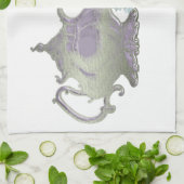 Lila Cupcake Hearts, Teapot en Teacup Art Theedoek (Gevouwen)