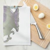 Lila Cupcake Hearts, Teapot en Teacup Art Theedoek (Quarter Fold)