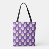 Lila Cupcake-patroon bevestigen - uw initiaal of n Tote Bag (Achterkant)