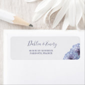 Lila Dahlia Flowers Weddenschapslabel Etiket (Insitu)