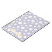 Lila Daisy Floral Custom Notitieboek (Linkerzijde)