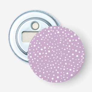 Lila Dalmatische Spots, Dalmatische Stippen, gecit Button Flesopener