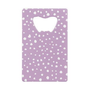 Lila Dalmatische Spots, Dalmatische Stippen, gecit Creditkaart Flessenopener