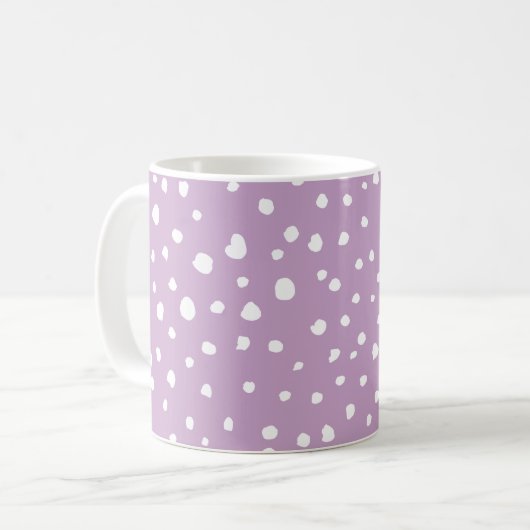 Lila Dalmatische Spots, Dalmatische Stippen, gecit Koffiemok (Voorkant links)