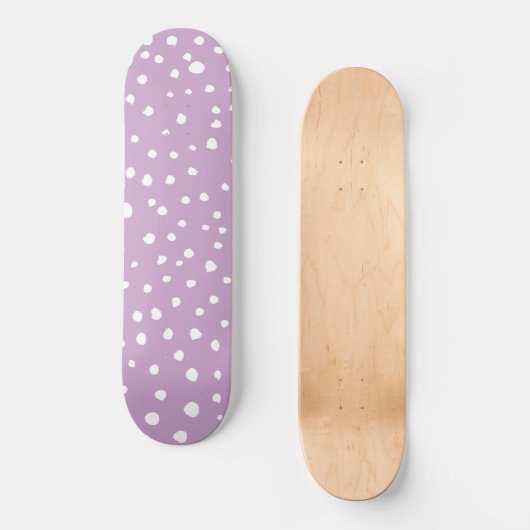 Lila Dalmatische Spots, Dalmatische Stippen, gecit Persoonlijk Skateboard (Voorkant)