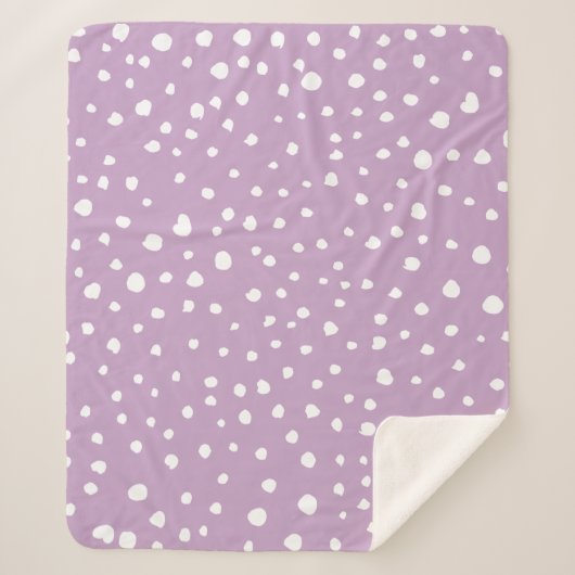 Lila Dalmatische Spots, Dalmatische Stippen, gecit Sherpa Deken (Voorkant)