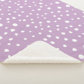Lila Dalmatische Spots, Dalmatische Stippen, gecit Sherpa Deken (3/4)