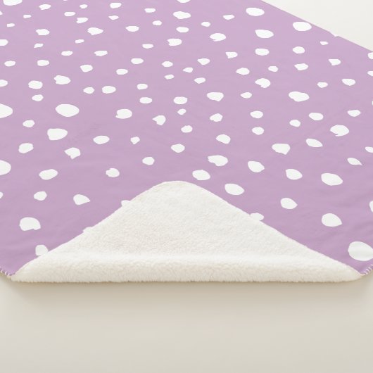Lila Dalmatische Spots, Dalmatische Stippen, gecit Sherpa Deken (3/4)