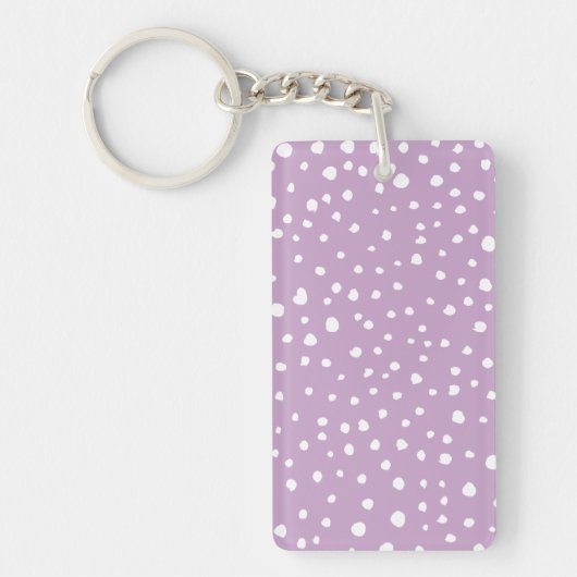 Lila Dalmatische Spots, Dalmatische Stippen, gecit Sleutelhanger (Voorkant)
