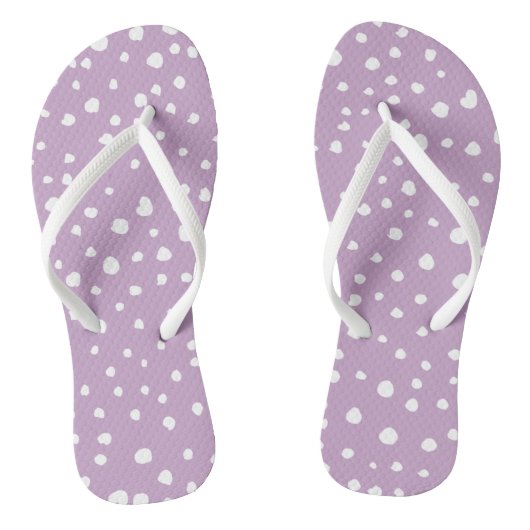 Lila Dalmatische Spots, Dalmatische Stippen, gecit Teenslippers (Voetbed)