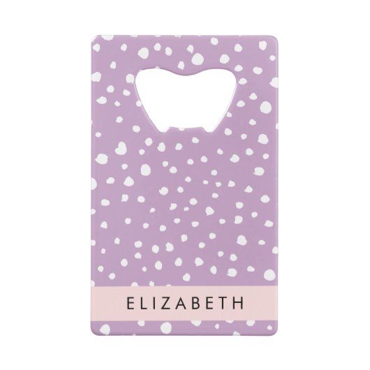 Lila Dalmatische Vlekken, Dalmatische Stippen, Jou Creditkaart Flessenopener (Achterkant)