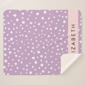 Lila Dalmatische Vlekken, Dalmatische Stippen, Jou Sherpa Deken (Voorkant (horizontaal))