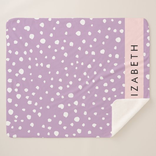 Lila Dalmatische Vlekken, Dalmatische Stippen, Jou Sherpa Deken (Voorkant (horizontaal))
