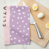 Lila Dalmatische Vlekken, Dalmatische Stippen, Jou Theedoek (Quarter Fold)